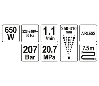 Aparat de vopsit YATO YT82560 650w 207bar photo 4