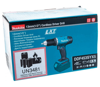 Mașină de înșurubat cu acumulator MAKITA DDF453SYX5 18V 1.5Ah photo 5