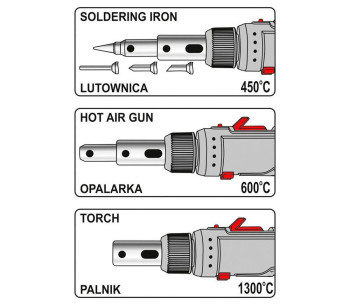Ciocan de lipit cu gaz YATO YT36706  450/600/1300°C photo 5