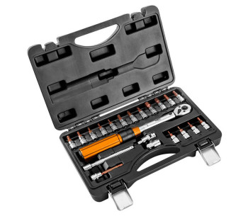 Set cheie dinamometrică + biți  NEO TOOLS 08-821 1/4" 5-25 Nm photo 0