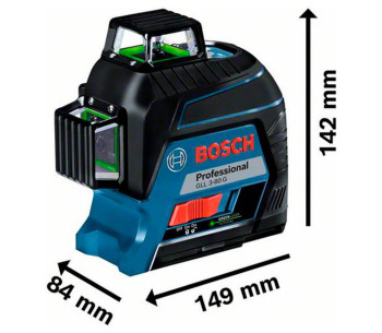 Лазерный уровень BOSCH GLL 3-80 G 3луча 120m photo 2