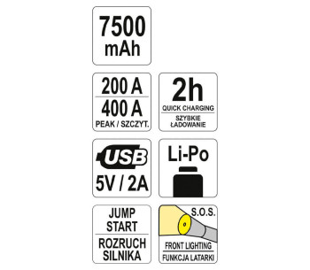 Dispozitiv pornire auto YATO YT83080 400A 5-12V photo 5