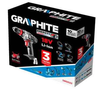 Mașină de înșurubat cu acumulator GRAPHITE 58G022-SET2 18V 2Ah photo 2