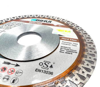 Disc de tăiat cu diamant BIHUI DCDA115 115mm turbo Cermică/Marmura/Granit photo 3