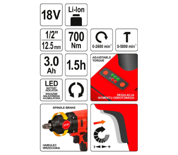 Mașină de înșurubat cu impact YATO YT82806  700Nm photo 6