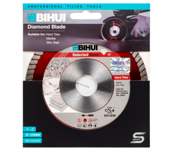 Disc de tăiat cu diamant BIHUI DCDT125 125mm Turbo Ceramică/Porțelan/Marmură photo 1