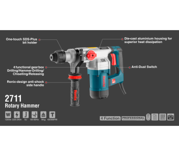 Ciocan rotopercutor RONIX 2711 1200w SDS-Plus photo 10