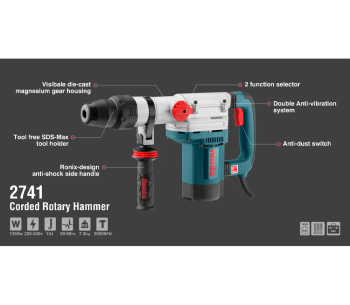 Ciocan rotopercutor RONIX 2741 1250w SDS-Max photo 8