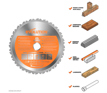Disc pentru fierastrau electric EVOLUTION RAGEBLADE210M 210mm 1.7mm photo 0