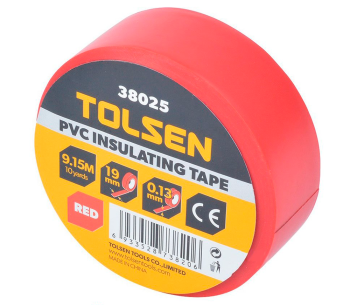 product Bandă izolantă Tolsen 38025 PVC Roșu 9.15m 19mm