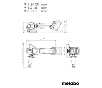 Polizor unghiular cu acumulator METABO W 18 L 9-125 Quick 125mm 18V 5.2Ah photo 5