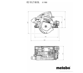 Fierăstrău circular cu acumulator (fără bat) METABO KS18 LTX 66 BL 165mm 18V photo 0