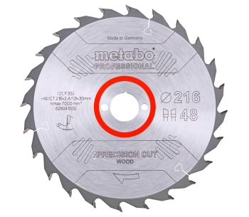product Disc pentru fierastrau electric METABO Precision CUT HW/CT 216x30 Z48 WZ 5 216mm 2.4mm