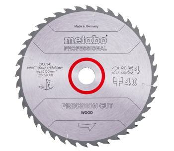 product Пильный диск METABO Precision CUT 254x30 Z40 WZ 20 254мм 2.4мм