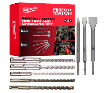 product Set de burghie pe beton MILWAUKEE SDS Plus Perfect Match MX4 5-18mm x 160-250mm