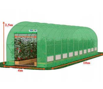 product Seră arcuită TEHNO-MS 10x4x2.5 m 40m² Verde