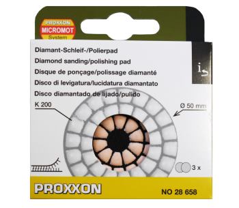 Set 3 discuri de șlefuit cu almaz flexibil PROXXON 28658 50mm GR200 photo 1