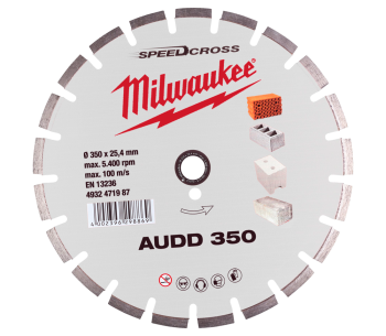 product Алмазный отрезной диск MILWAUKEE Speedcross AUDD 350мм Сегментированный Бетон/Камень/Кирпич