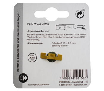 Disc de tăiat cu diamant PROXXON 28158 50mm Solid Ceramică/Gresie/Sticlă photo 1
