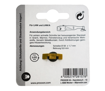 Disc de tăiat cu diamant PROXXON 28157 50mm Turbo Cermică/Marmura/Granit photo 1