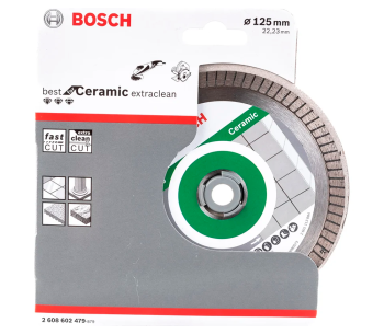 Disc de tăiat cu diamant BOSCH Ceramic Extraclean 2608602479 125mm Turbo Ceramică photo 1