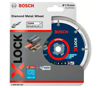 Disc de tăiat cu diamant BOSCH X-LOCK 2608900532 115mm Segmentat Metal photo 1