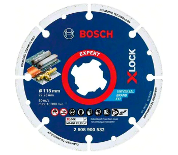 product Disc de tăiat cu diamant BOSCH X-LOCK 2608900532 115mm Segmentat Metal