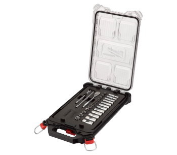 product Set 32 buc. cu cap de soclu + clichet 3/8" MILWAUKEE Socket PACKOUT Set6-19 mm