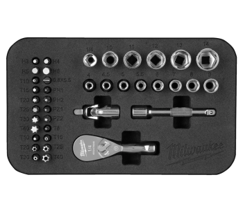 Set duze tubulare și biți 39 buc. MILWAUKEE Compact Ratchet Set 4-14 mm photo 2