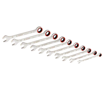 Set de chei cu clichet 10 piese  BOSCH 1600A02AU0 8-19mm photo 1