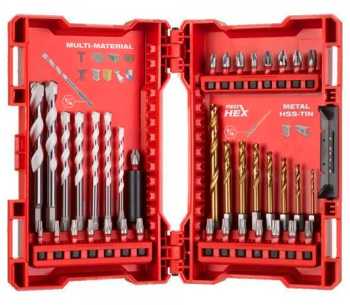 product Set burghiuri și biți MILWAUKEE Shockwave Red HEX 2-10mm HSS-G