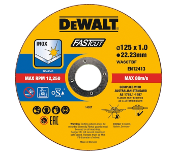 product Disc de tăiat abraziv 100buc DEWALT DT20540 125mm 1mm
