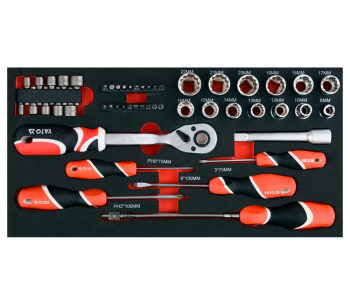 Cărucior modular pentru scule YATO YT09104 (3 module, 78 piese) photo 6