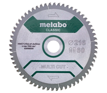 product Disc pentru fierastrau electric METABO Multi CUT Pro 216x30 Z60 FZ/TZ 5 254mm 1.8mm Universal