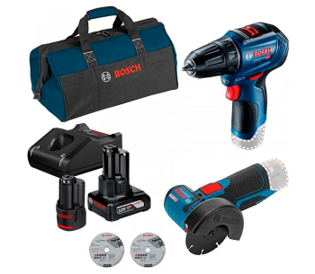 product Set de unelte cu acumulator BOSCH GWS 12V-76 + GSR 12V-30 Bosch Professional