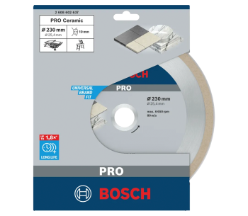 Disc de tăiat cu diamant BOSCH Best for Ceramic 230mm Solid Ceramică/Marmura/Granit photo 0