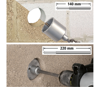 Набор коронок с напылением Wolfcraft 1003000 Карбид вольфрама 8/33/53/68мм photo 2
