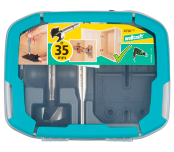 Set instalare balamale Wolfcraft 4656000 5/35mm Oțel photo 5
