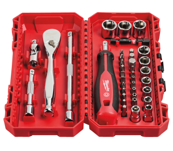 Set 38 piese 1/4" Clichet, Antrenor și Tubulare Milwaukee 4932498381 photo 0