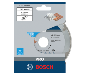 Алмазный отрезной диск BOSCH PRO Marble 125мм Сплошной Мрамор photo 0