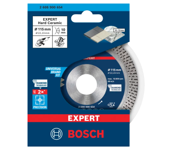 Disc de tăiat cu diamant BOSCH EXPERT HardCeramic 115mm Turbo Ceramică/Porțelan/Marmură photo 0
