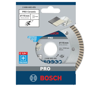Алмазный отрезной диск BOSCH PRO Ceramic 125мм Турбо Керамика/Керамогранит/Мрамор photo 0