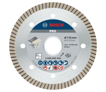 product Disc de tăiat cu diamant BOSCH PRO Ceramic 125mm Turbo Ceramică/Porțelan/Marmură