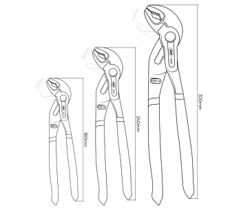 Set de 3 clești reglabili tip papagal JBM 53483 180/240/300mm photo 2