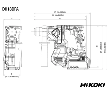 Ciocan rotopercutor cu acumulator (fără bat) HIKOKI DH18DPAW4Z 1.3J 18V photo 6