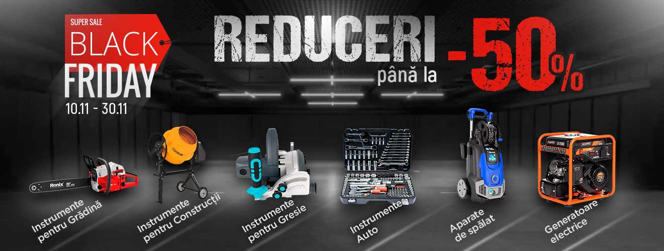 De Black Friday ai până la 50% reducere la instrumente și echipament electric promo