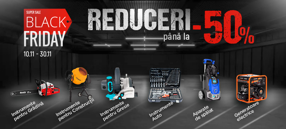 De Black Friday ai până la 50% reducere la instrumente și echipament electric promo