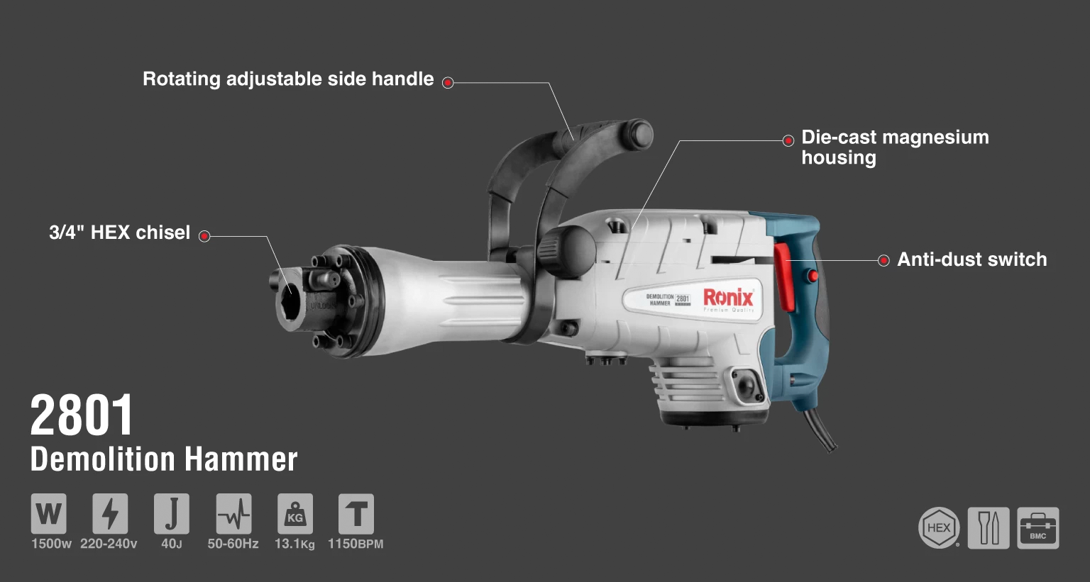Ciocan demolator electric RONIX 2801